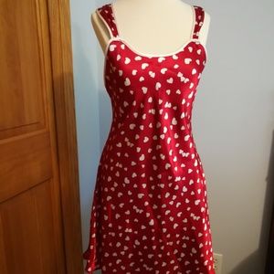 Jones New York Hearts Red Satin Gown Medium